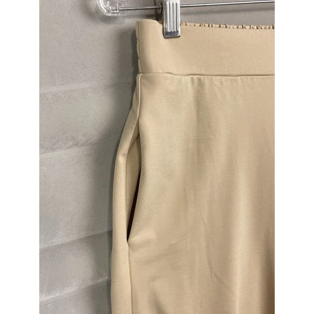Banana Republic Women 28 Wide Leg Pants High Rise Beige Soft Drapey Preppy READ